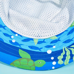 Cartoon Turtle Bucket Hat Quick Drying Waterproof Wide Brim Sun Protection