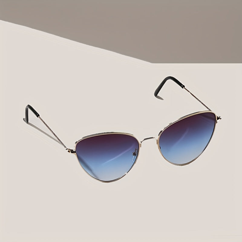Cat Eye Sunglasses Metal Frame Gradient Lens UV400
