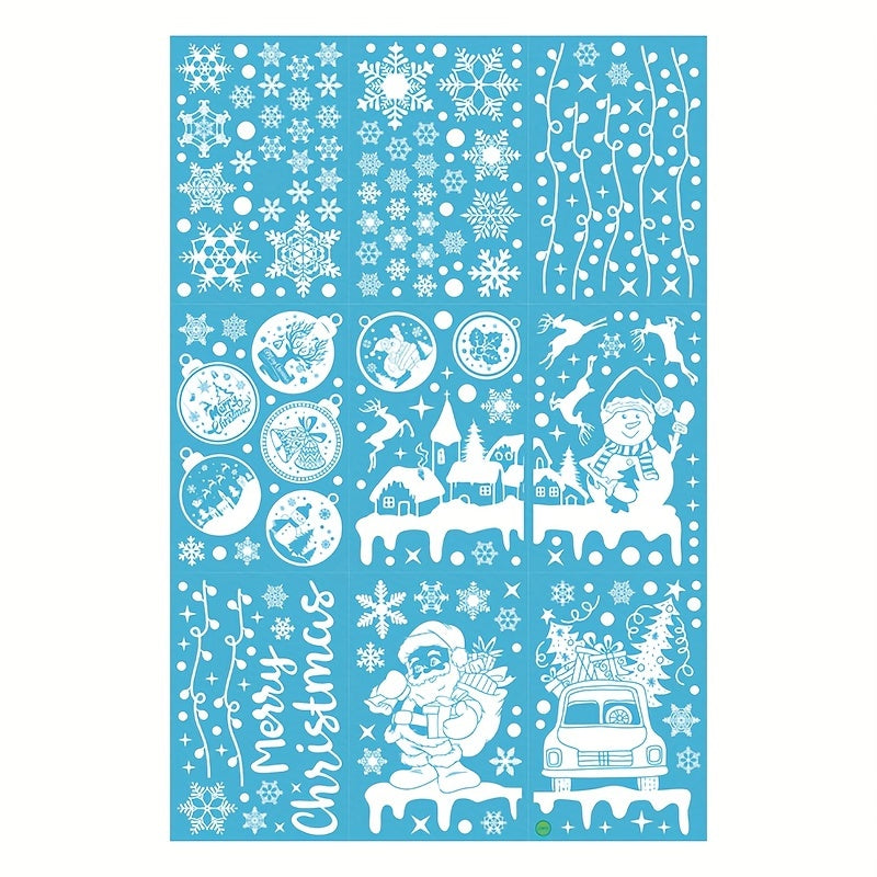 237pcs Christmas Window Stickers Reusable Xmas Window Clings Decals