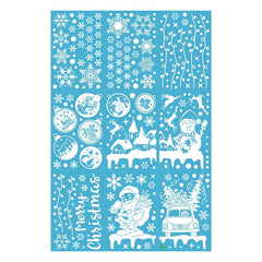 237pcs Christmas Window Stickers Reusable Xmas Window Clings Decals