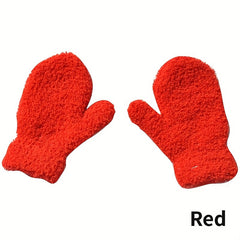Warm Plush Baby Gloves Thick Winter Full Finger Gloves