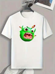 Monster Pattern Print Men's Sports T-shirt - Outdoor Wear