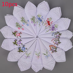 Embroidered Square Scarf Lightweight Lace Handkerchief Unisex