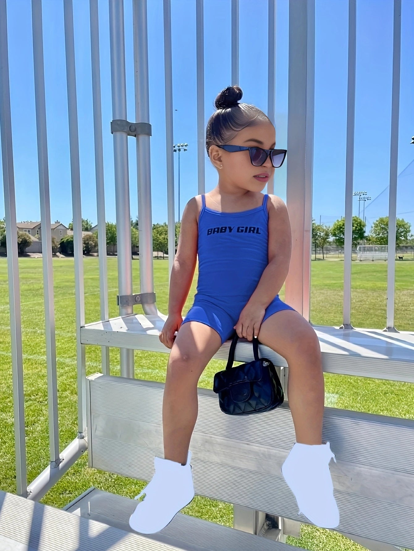 Girls Letter Graphic Cami Romper Casual Sports Jumpsuit Kids Summer Clothes