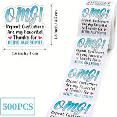 500pcs Favorite Customer Thank You Stickers for Packaging