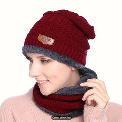 Winter Knitted Hat & Scarf Set, Fashionable & Warm
