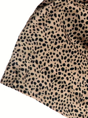 Leopard Print Shirred Waist Shorts for Women