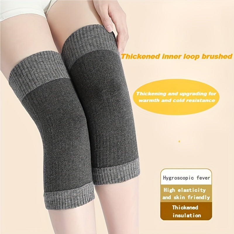 Winter Fleece Knee Pads Warm Heating Thick Large Size Cold-proof Leg Protectors