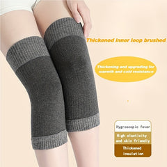 Winter Fleece Knee Pads Warm Heating Thick Large Size Cold-proof Leg Protectors