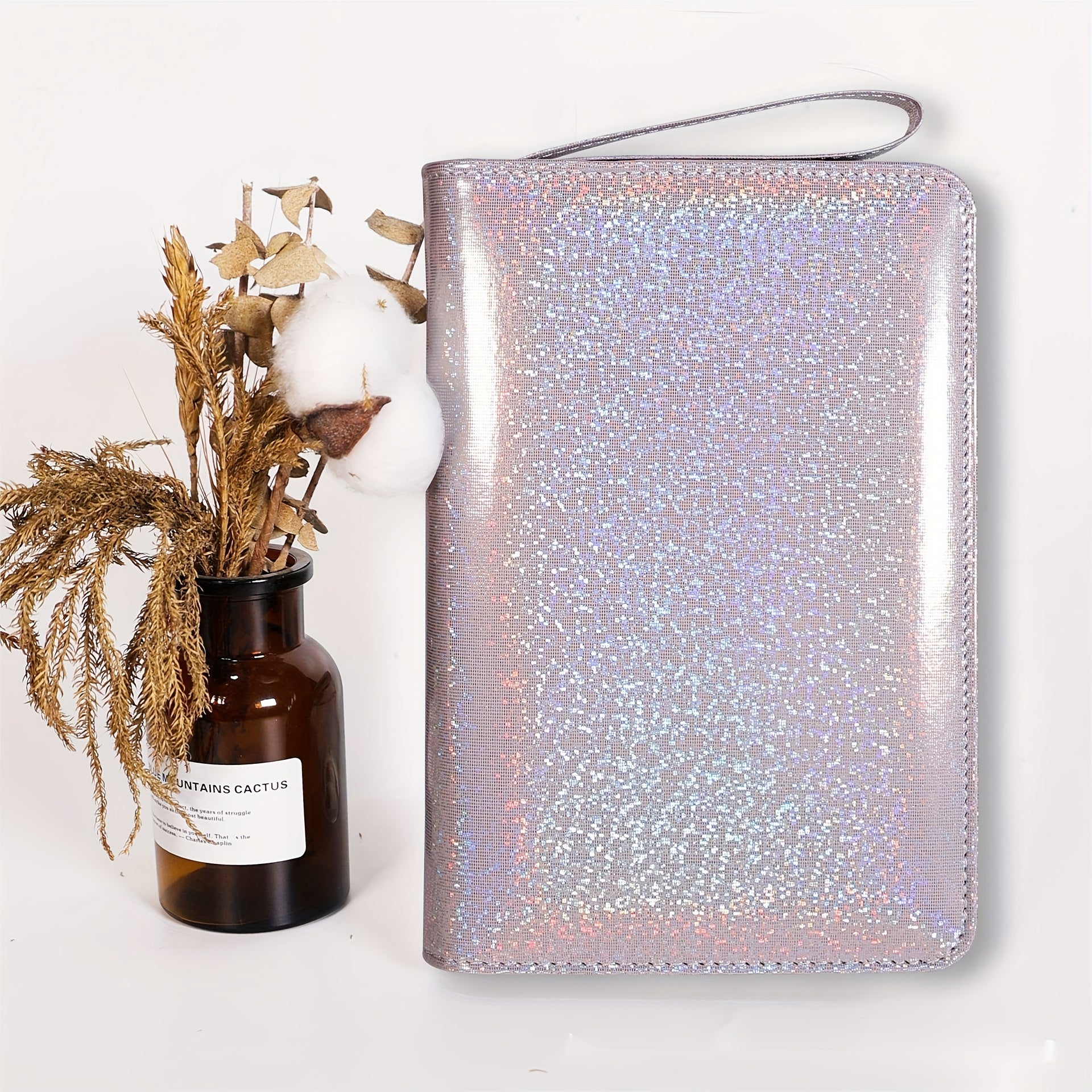 A5 Portable Zipper Bag Journal Book with Cash Savings Loose-leaf Clip