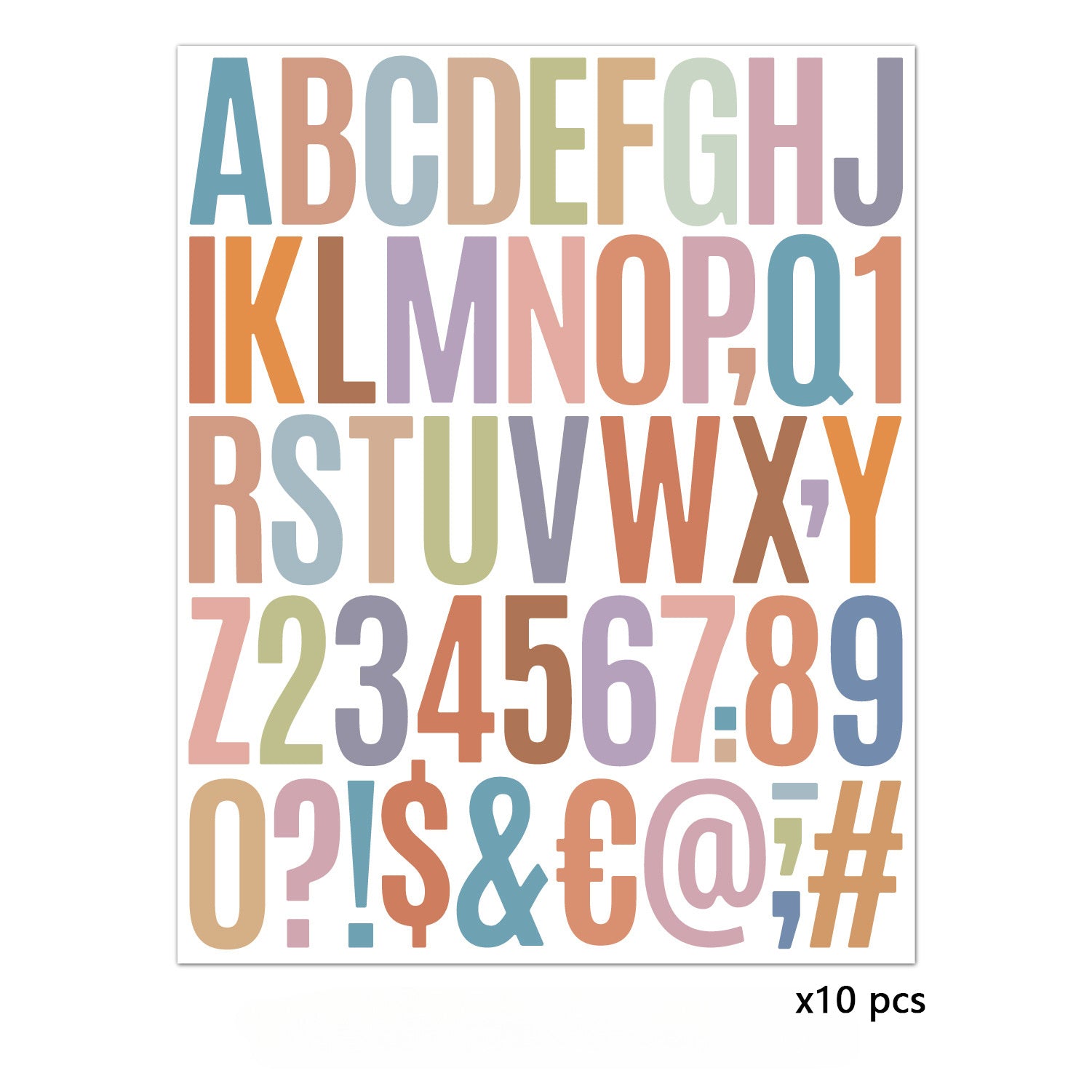10pcs 5.08cm Letter Stickers for Notebook Ledger Decoration
