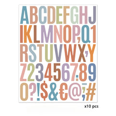 10pcs 5.08cm Letter Stickers for Notebook Ledger Decoration