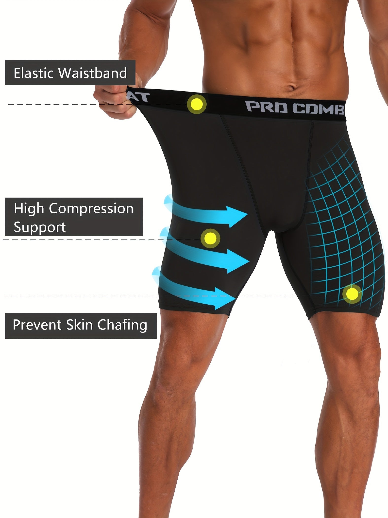 Men's Compression Boxer Briefs Quick Drying Performance Shorts