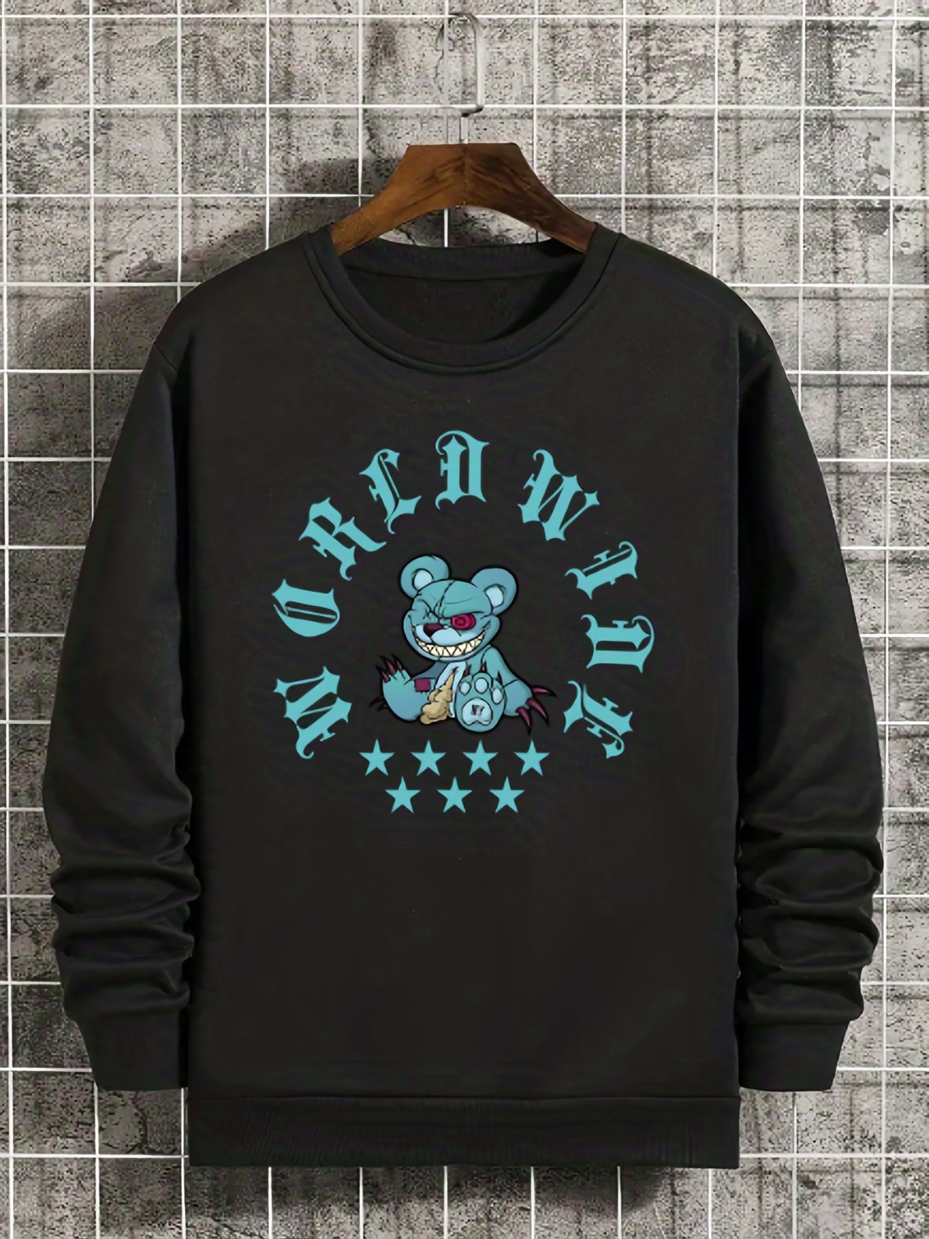 Bear Series Print Boys Casual Long Sleeve Sweatshirt