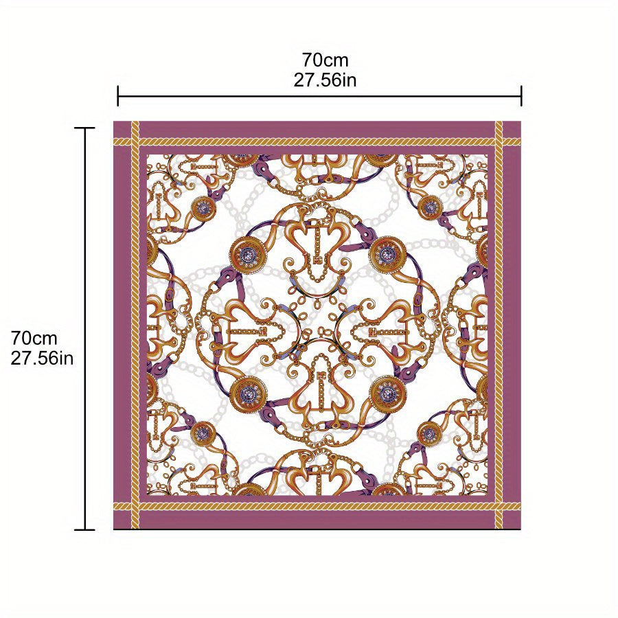 Anchor Chain Print Bandana Shawl Square Scarf Head Wrap