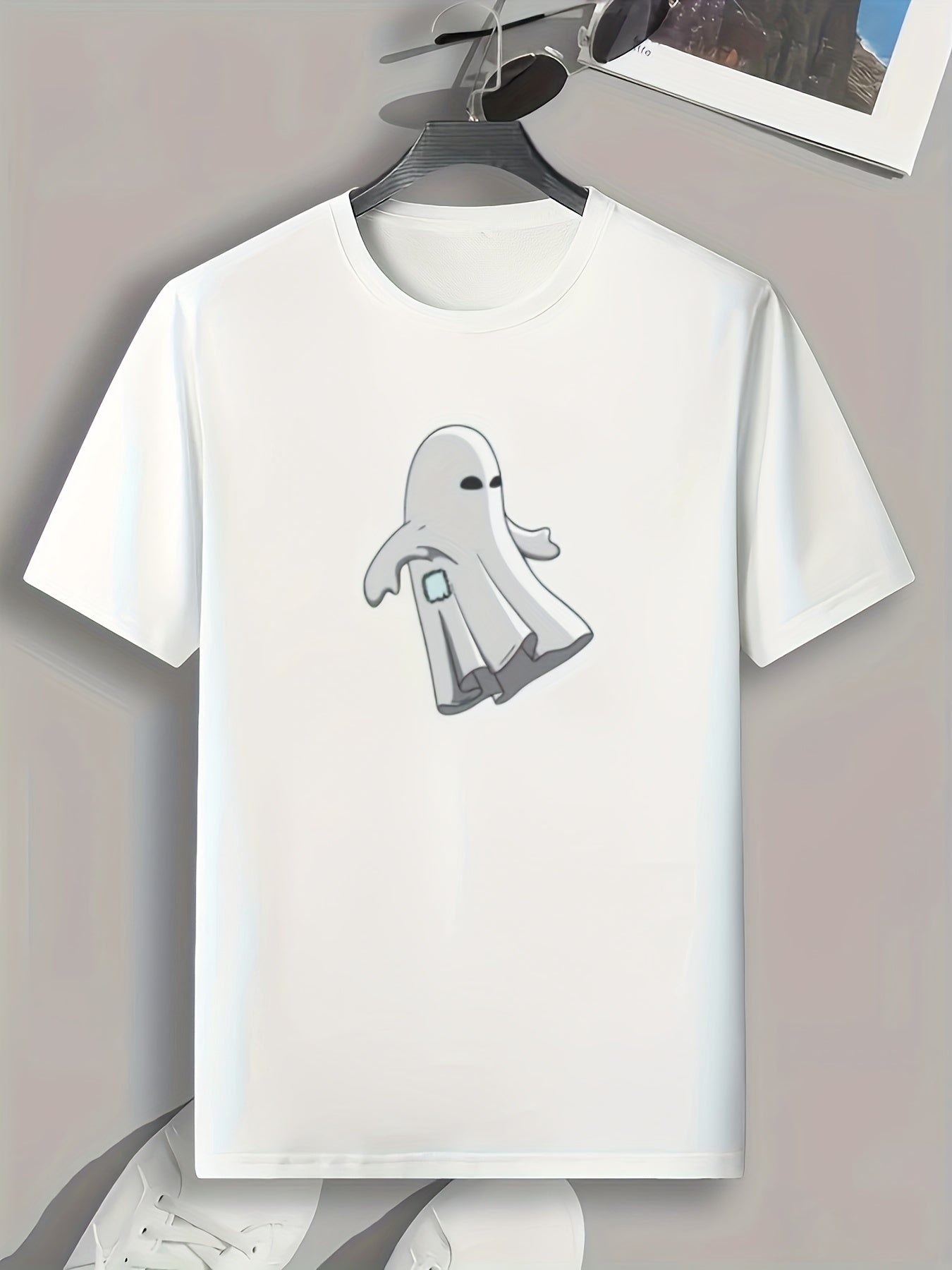Halloween Ghost Print Men's Graphic T-shirt Casual Comfy Tees