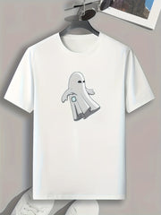 Halloween Ghost Print Men's Graphic T-shirt Casual Comfy Tees