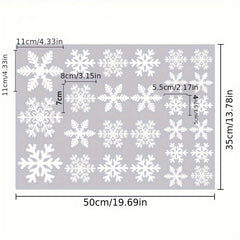 27pcs Christmas Snow Flakes Wall Sticker Set Vinyl Art Decal Window Stickers