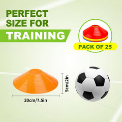 25pcs Agility Training Cones With Carry Bag for Soccer Basketball