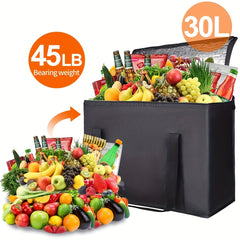 Insulated Reusable Grocery Bag with Zipper Top Insulation