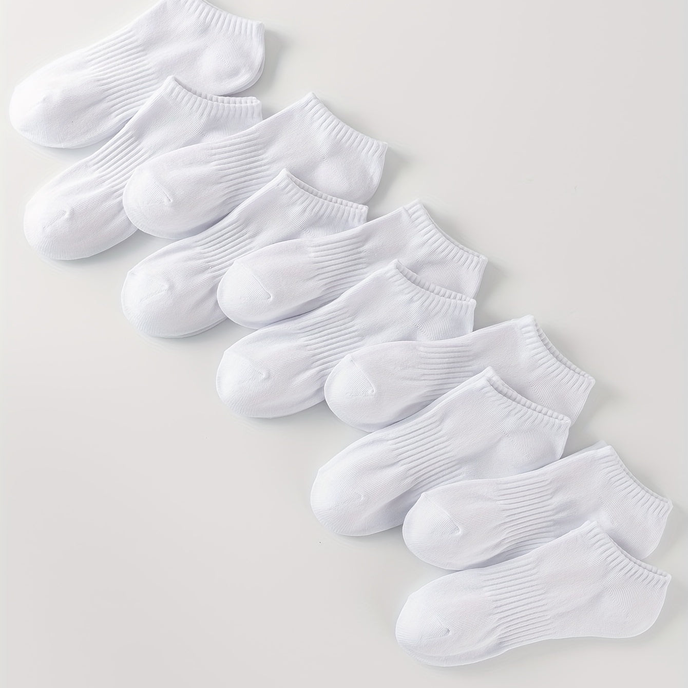 10 Pairs Solid Socks for Women - Comfy & Breathable All-match Stockings
