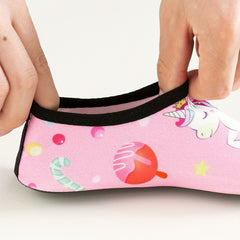 Girl's Pony Pattern Water Shoes Quick Dry Non Slip Soft Beach Aqua Socks