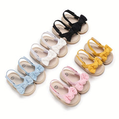 Bowknot Open Toe Sandals for Baby Girls Soft Sole Anti skid