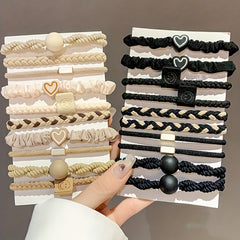 Heart Shaped Hair Rope Headband Retro Ponytail Holder Hair Tie Hair Beauty