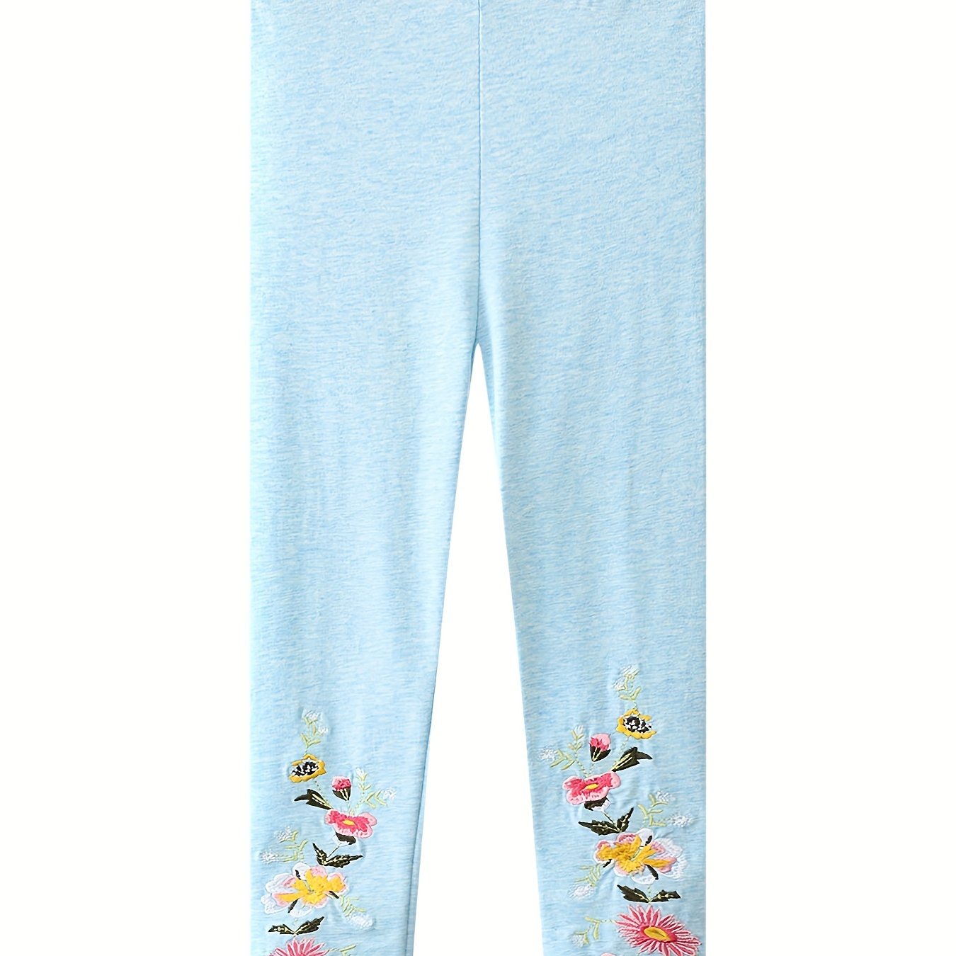 Girls Knitted Flower Leggings Soft Cotton Spring Autumn Trousers