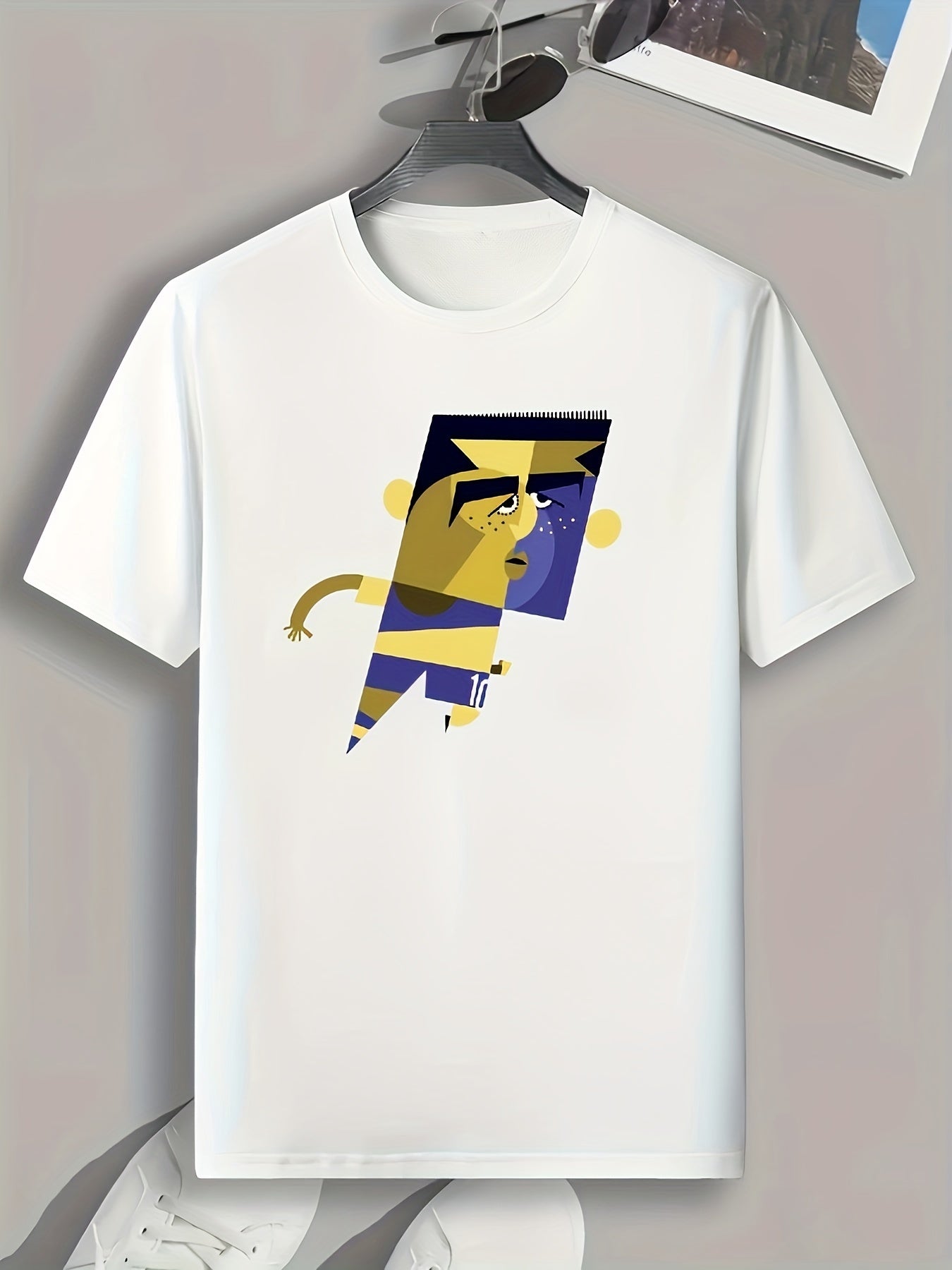 Football Player Pattern Print Men's Sports T-shirt