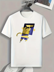 Football Player Pattern Print Men's Sports T-shirt