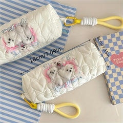 Dog Pattern Makeup Bag Zipper Roomy Cosmetic Accessories Organizer