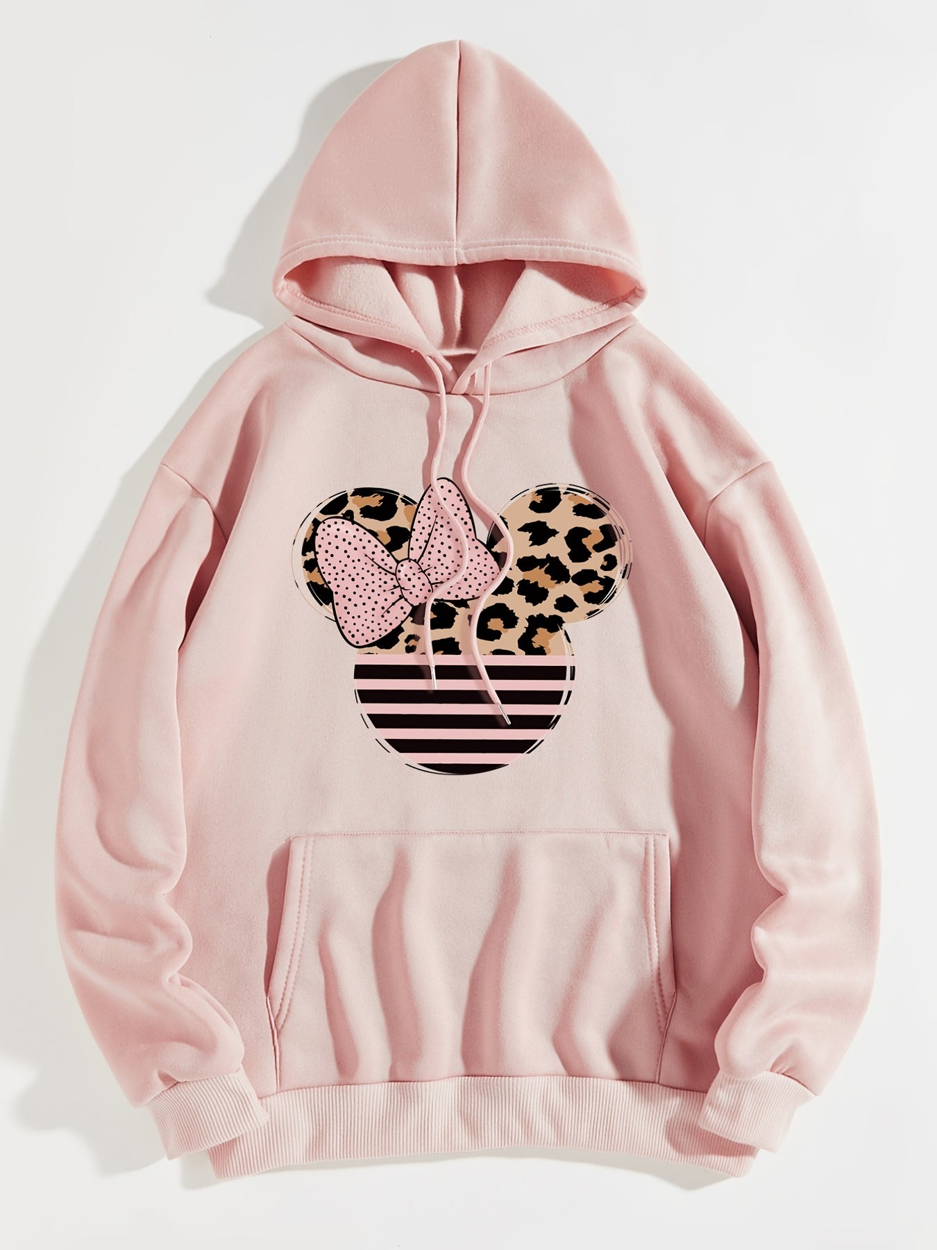 Graphic Print Hoodie Long Sleeve Casual Sweatshirt Women's Clothing