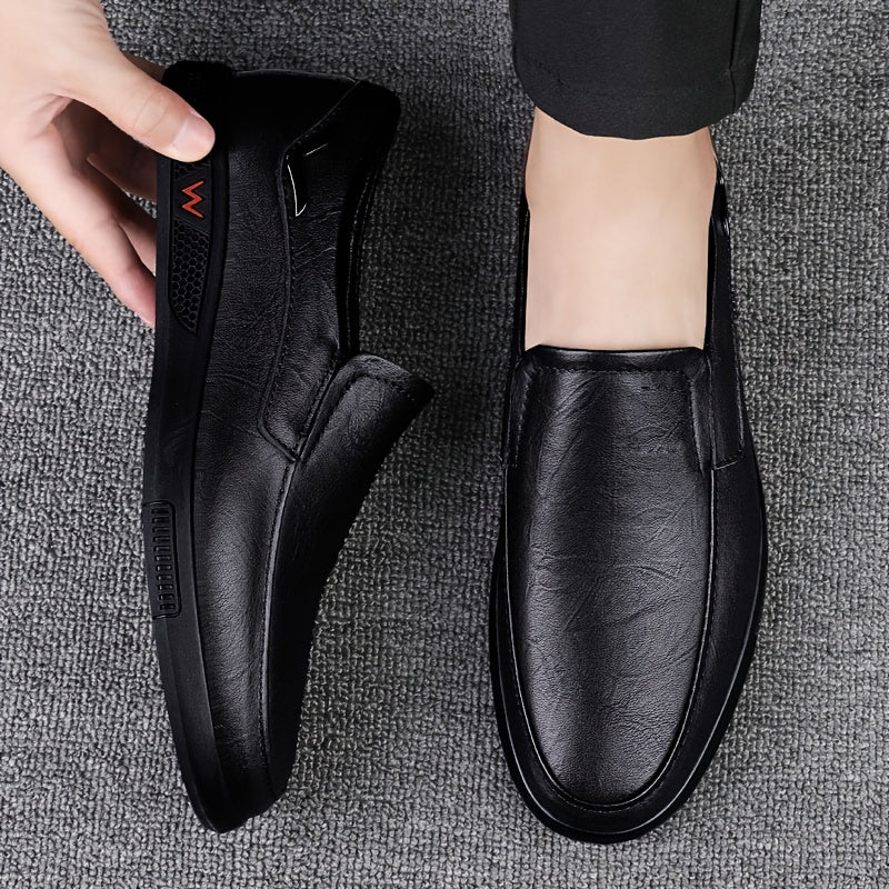 CLOHOO Personalized Leather Dress Shoes Custom Slip On Flat Shoes