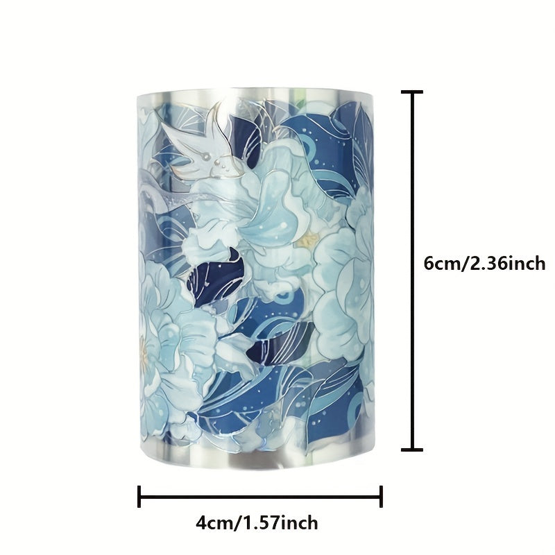 2 Meters Per Roll Brilliant Laser Silver PET Flower Tape