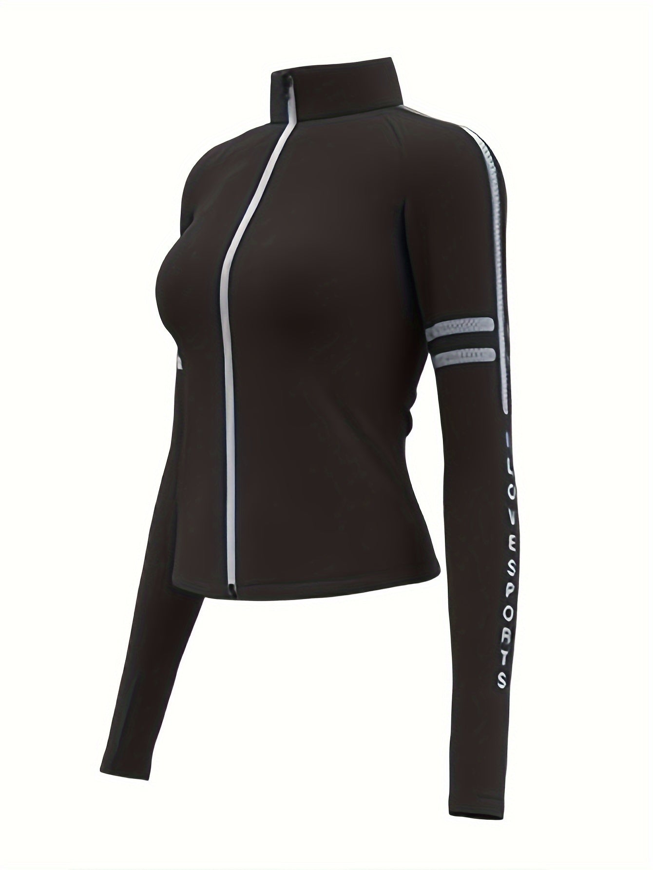 Letter Pattern Yoga Jacket Fleece Lined Fitness Zip Top