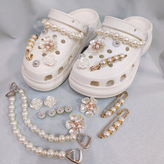 Camellia Decoration Hole Shoes for Women Girls Party Favors