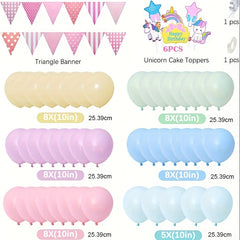 Pastel Balloon Garland Unicorn Cake Decoration Pink Birthday Party