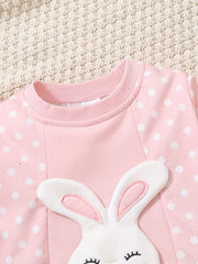 Baby Girls Rabbit Decor Dot 2pcs Set