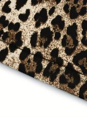 Leopard Print Halter Top Sexy Back Tie Halter Top For Summer