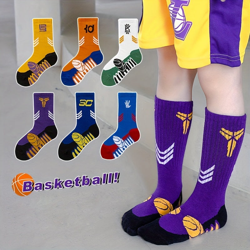 Children's Casual Sports Socks 2 Pairs, Ages 7-15, Football Basketball Running