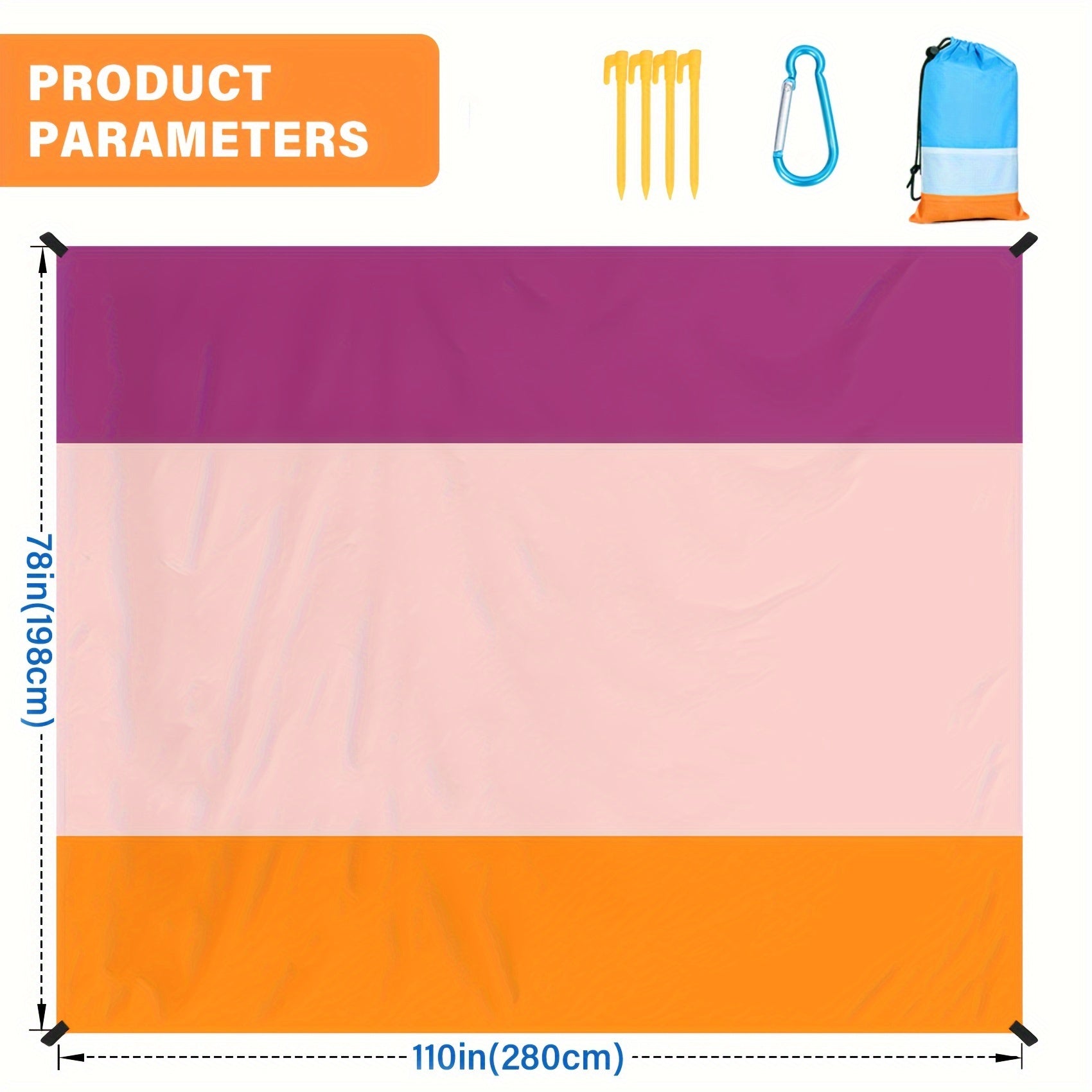 Large Beach Blanket Waterproof Sandproof Lightweight Mat