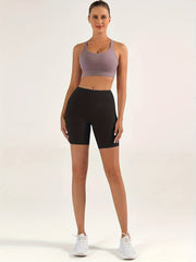 High Rise Yoga Shorts With Pockets