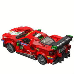 Red Racing Car Building Blocks Model Sports Car Ornament Toy Set