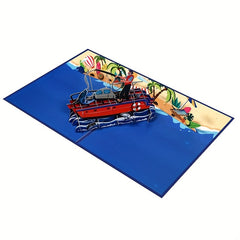 3D Pop Up Card Fishing Greeting Card Thank You Father's Valentines Birthday