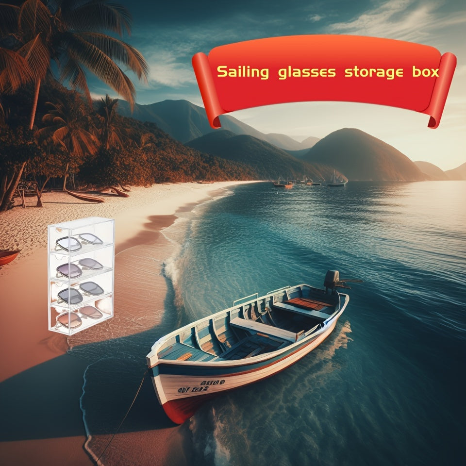 1pc Sunglasses Organizer Rack Durable Plastic Storage