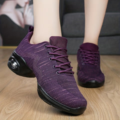 Women's Arch Support Lace Up Dance Shoes with Soft Sole
