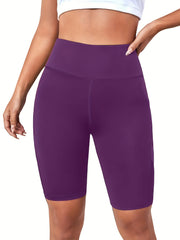 Women's High Waist Biker Shorts w/ Mesh Pocket Gym Activewear