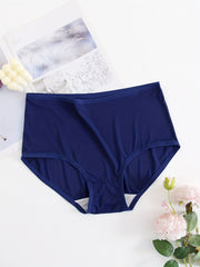 4 Pack Women's Plus Size Mid Waist Stretch Underwear Set