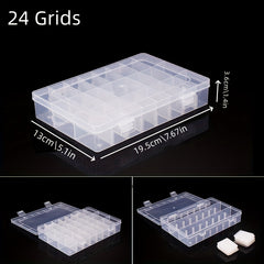 24-36 Grid Plastic Storage Box Jewelry Bead Organizer